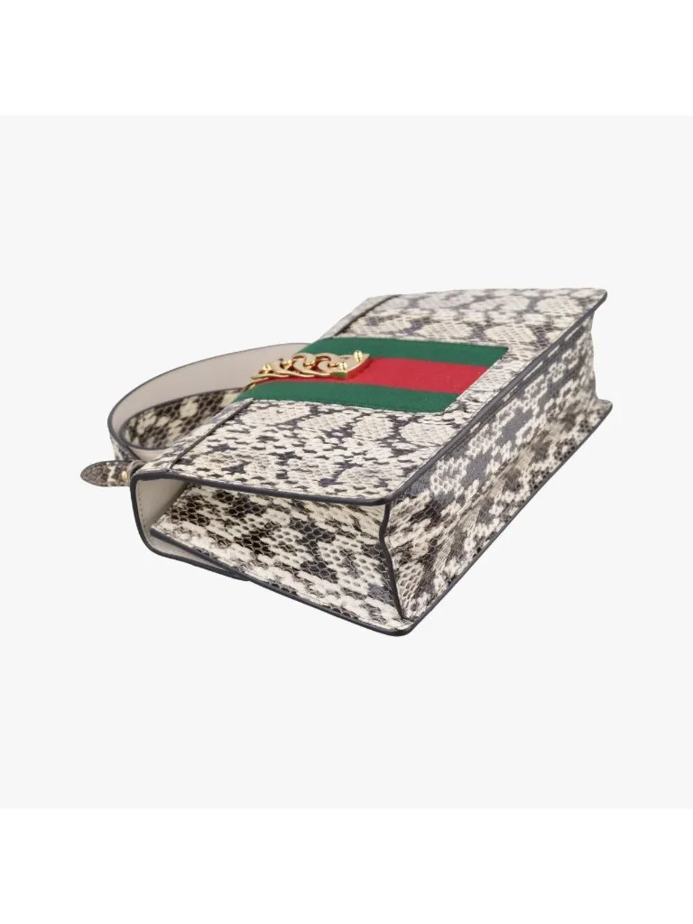Gucci Sylvie Beige Multi Snakeskin Shoulder Bag